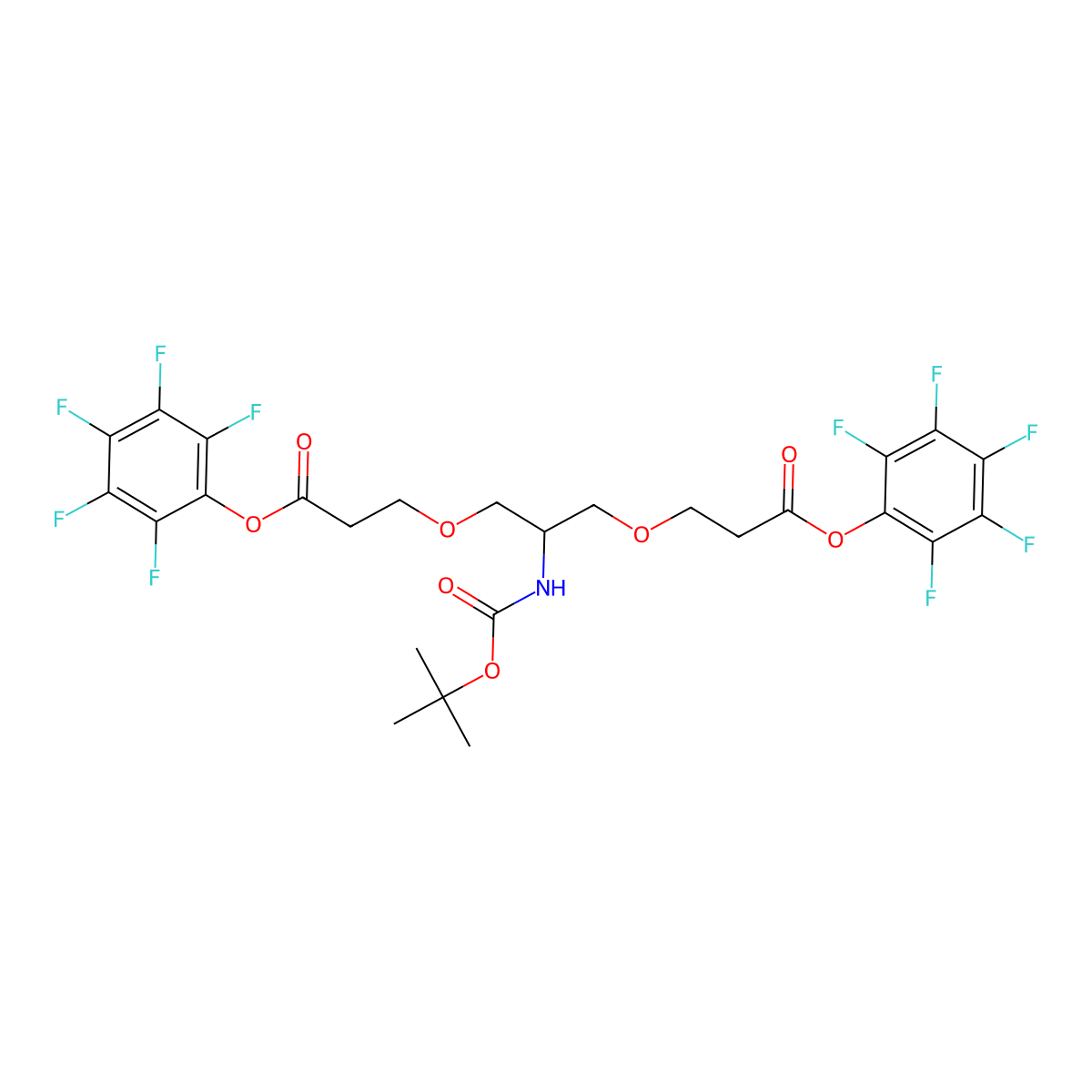 2-(t-Butoxycarbonylamido)-1,3-bis(PFP-oxycarbonylethoxy)propane molecular structure, CAS 1807521-01-2