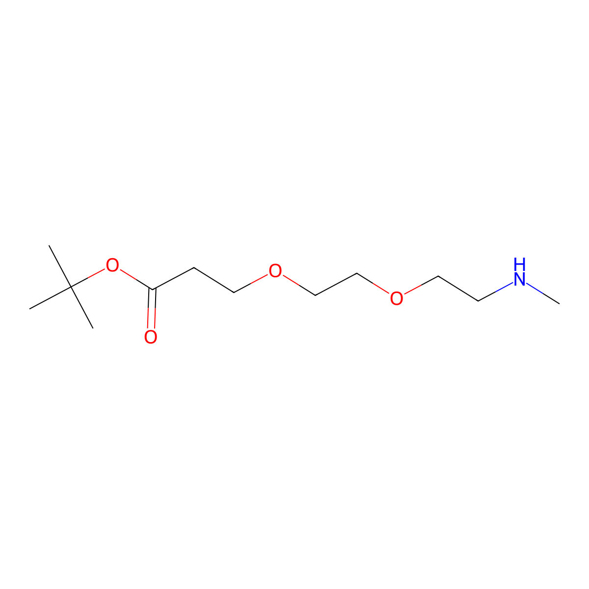 Methylamino-PEG2-t-butyl ester molecular structure, CAS 1807521-04-5