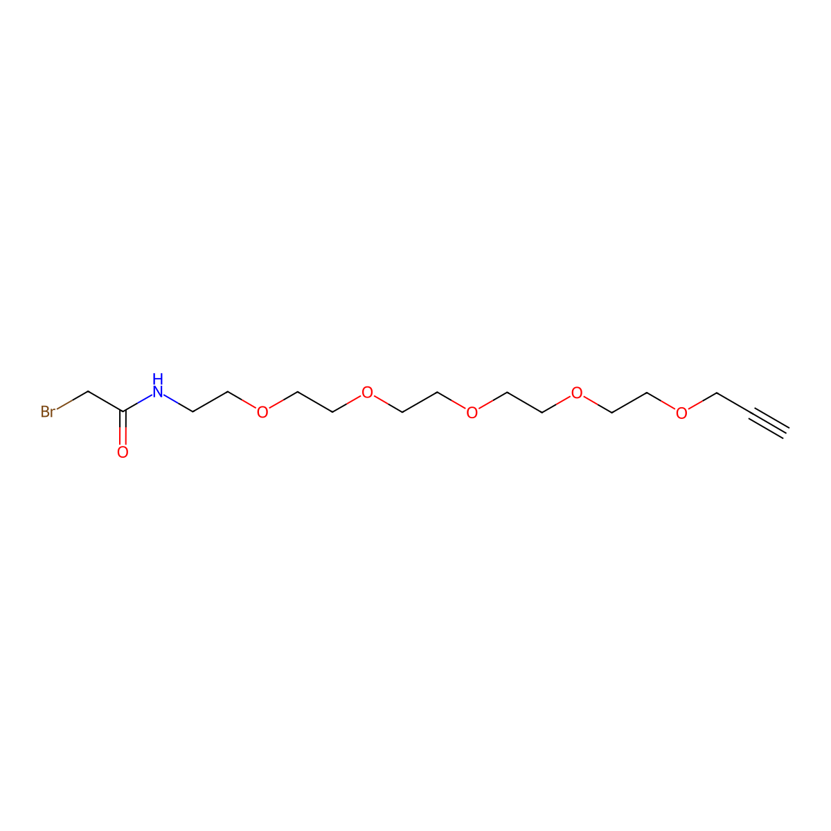 Bromoacetamido-PEG5-Propargyl molecular structure, CAS 1807521-10-3