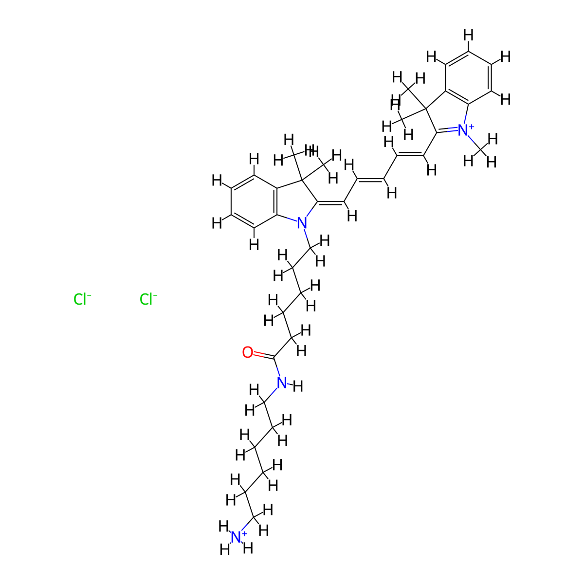 Cy5-Amine chloride hydrochloride molecular structure, CAS 1807529-70-9