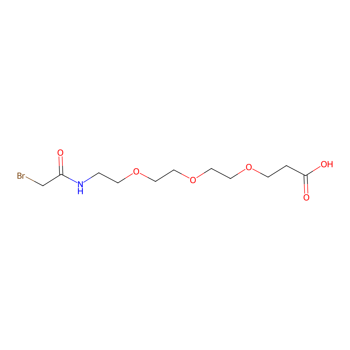Bromoacetamido-PEG3-Acid molecular structure, CAS 1807534-79-7