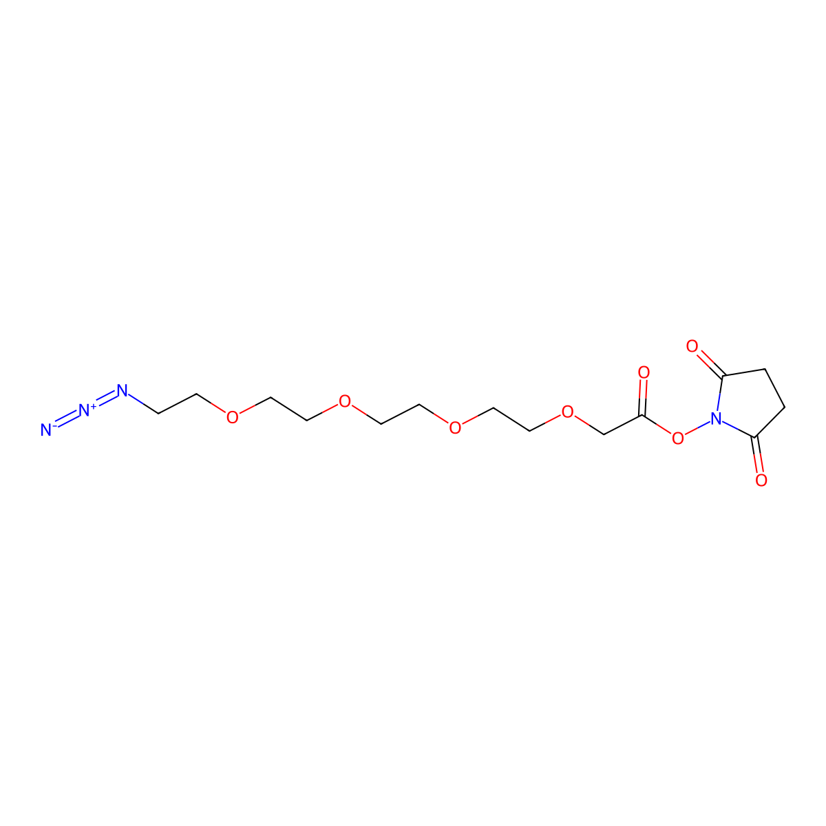 Azido-PEG4-CH2CO2-NHS molecular structure, CAS 1807534-82-2