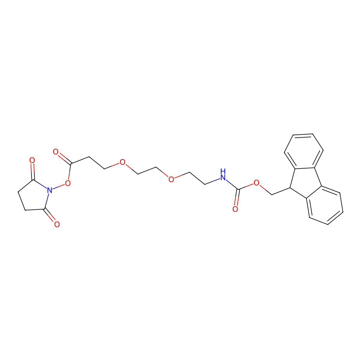 Fmoc-PEG2-NHS ester molecular structure, CAS 1807534-85-5
