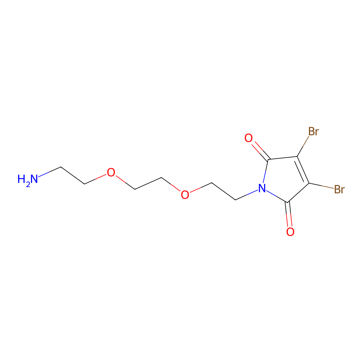 3,4-Dibromo-Mal-PEG2-Amine molecular structure, CAS 1807534-86-6