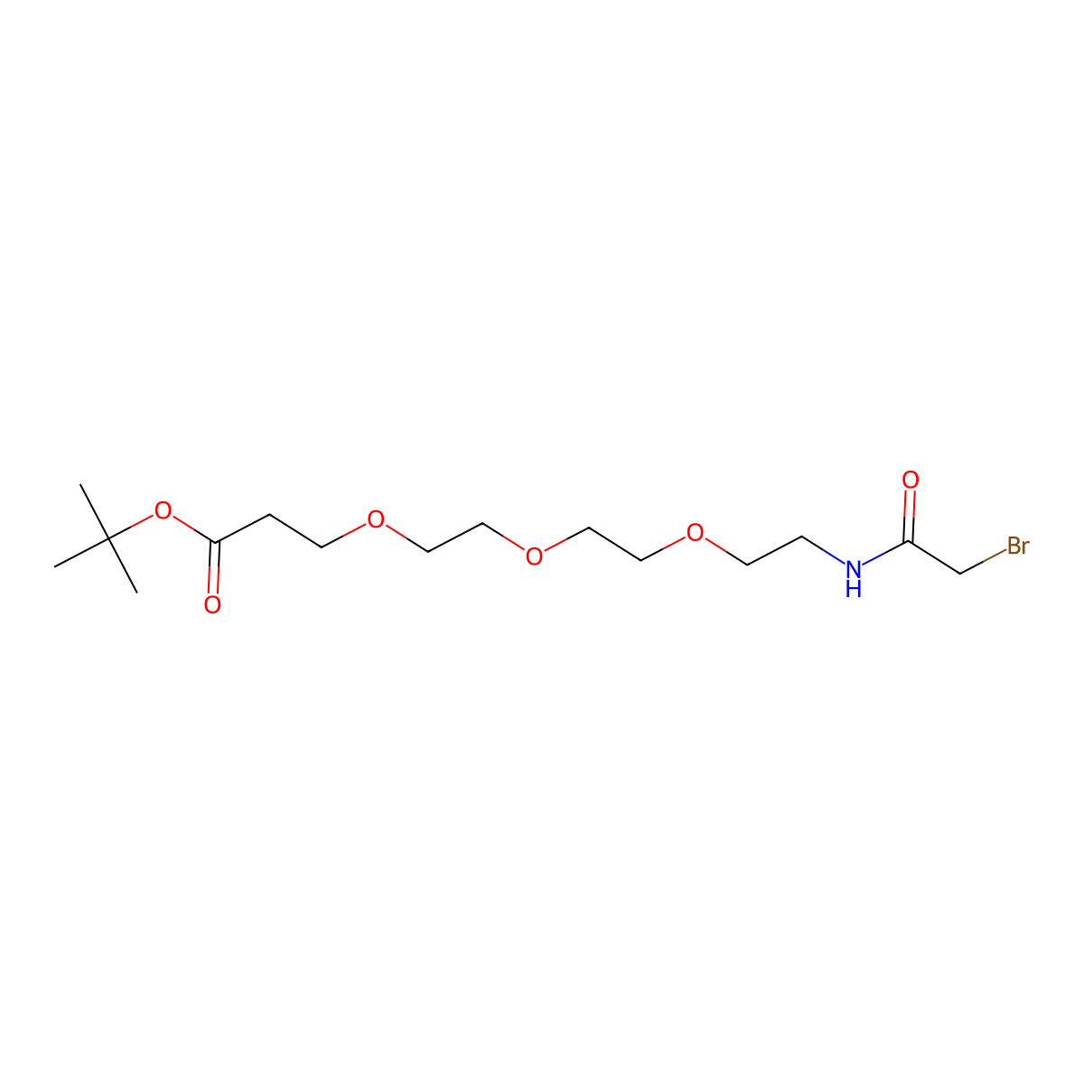Bromoacetamido-PEG3-t-Butyl Ester molecular structure, CAS 1807537-33-2