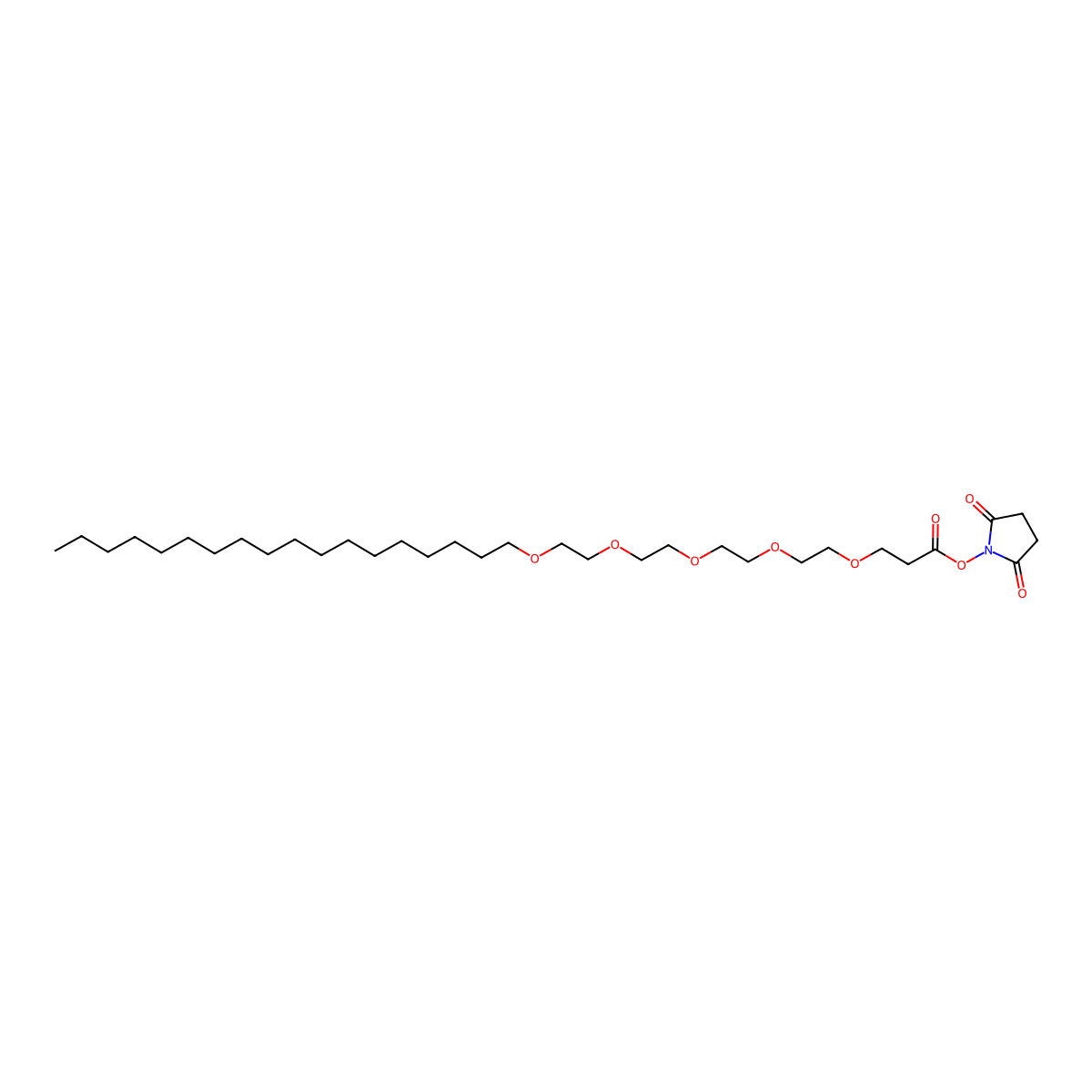 C18-Peg5-nhs molecular structure, CAS 1807537-37-6
