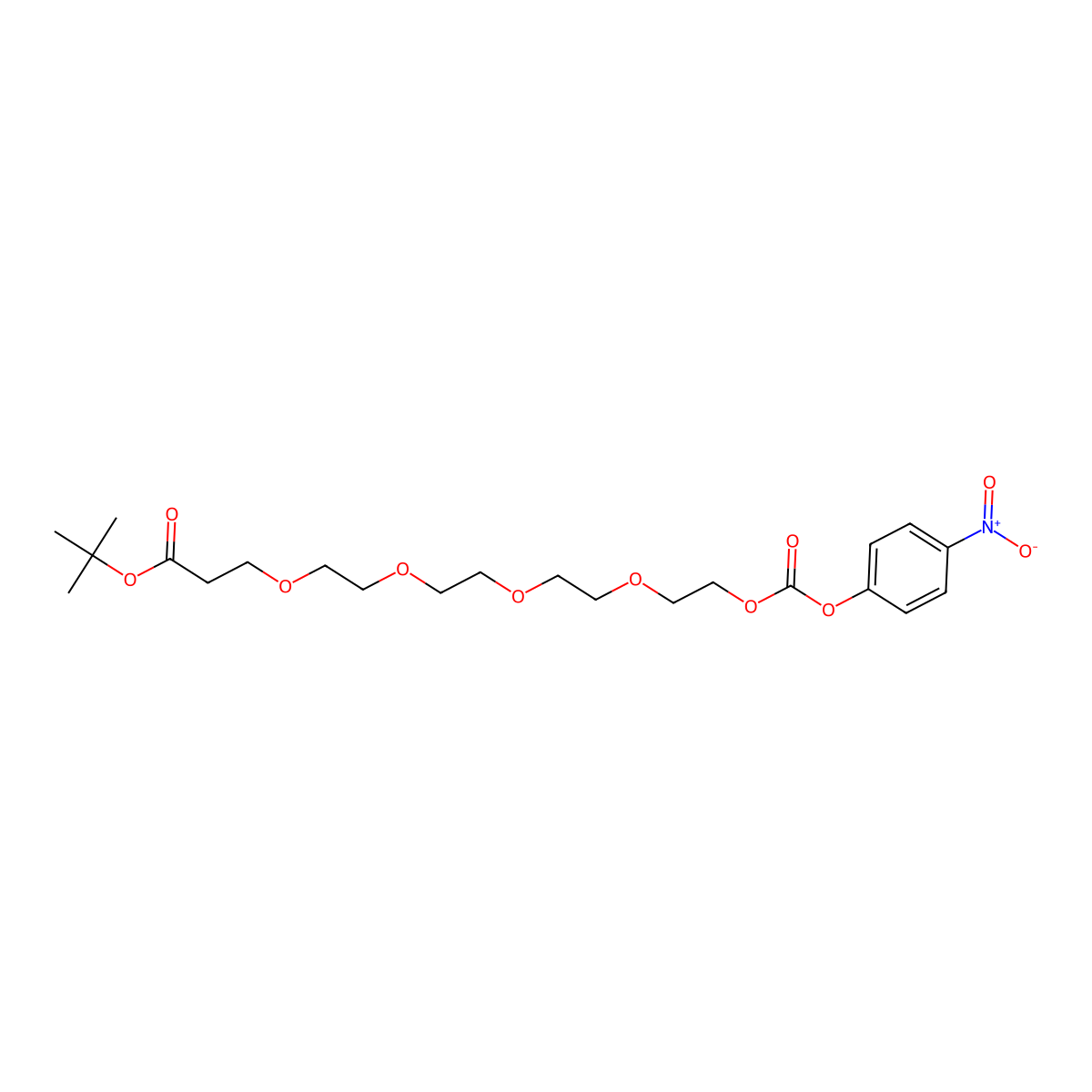 t-butyoxycarboxy-PEG4-para-Nitrophenyl carbonate molecular structure, CAS 1807537-39-8