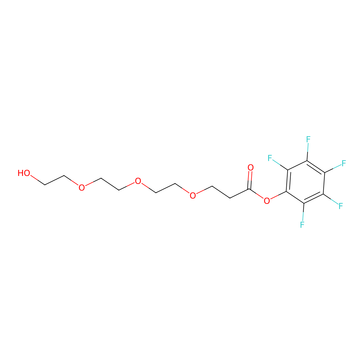 Hydroxy-PEG3-PFP ester molecular structure, CAS 1807537-40-1