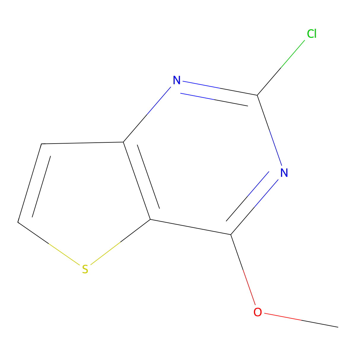 2-Chloro-4-methoxythieno[3,2-d]pyrimidine molecular structure, CAS 1807542-78-4
