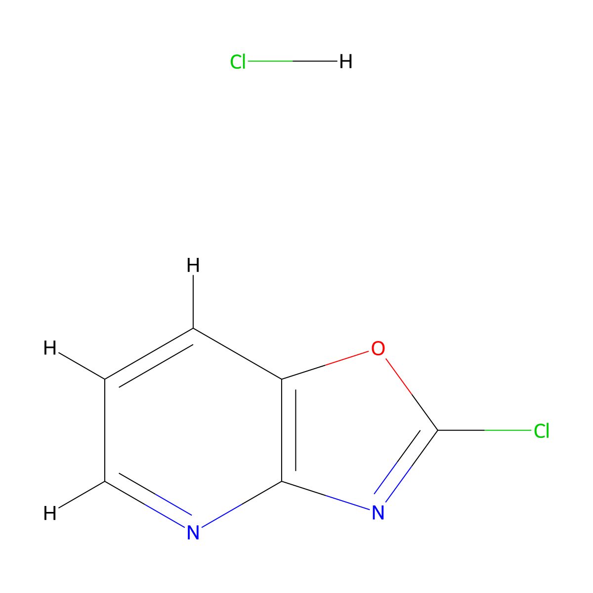 2-Chlorooxazolo[4,5-b]pyridine monohydrochloride molecular structure, CAS 1807542-92-2