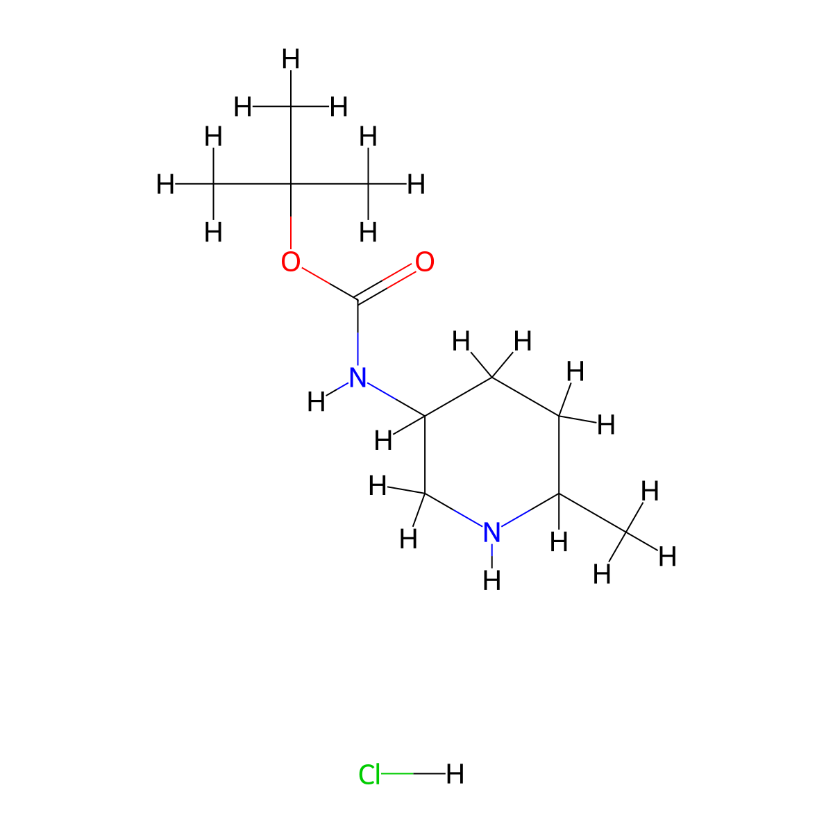 tert-Butyl (6-methylpiperidin-3-yl)carbamate hydrochloride molecular structure, CAS 1807542-94-4