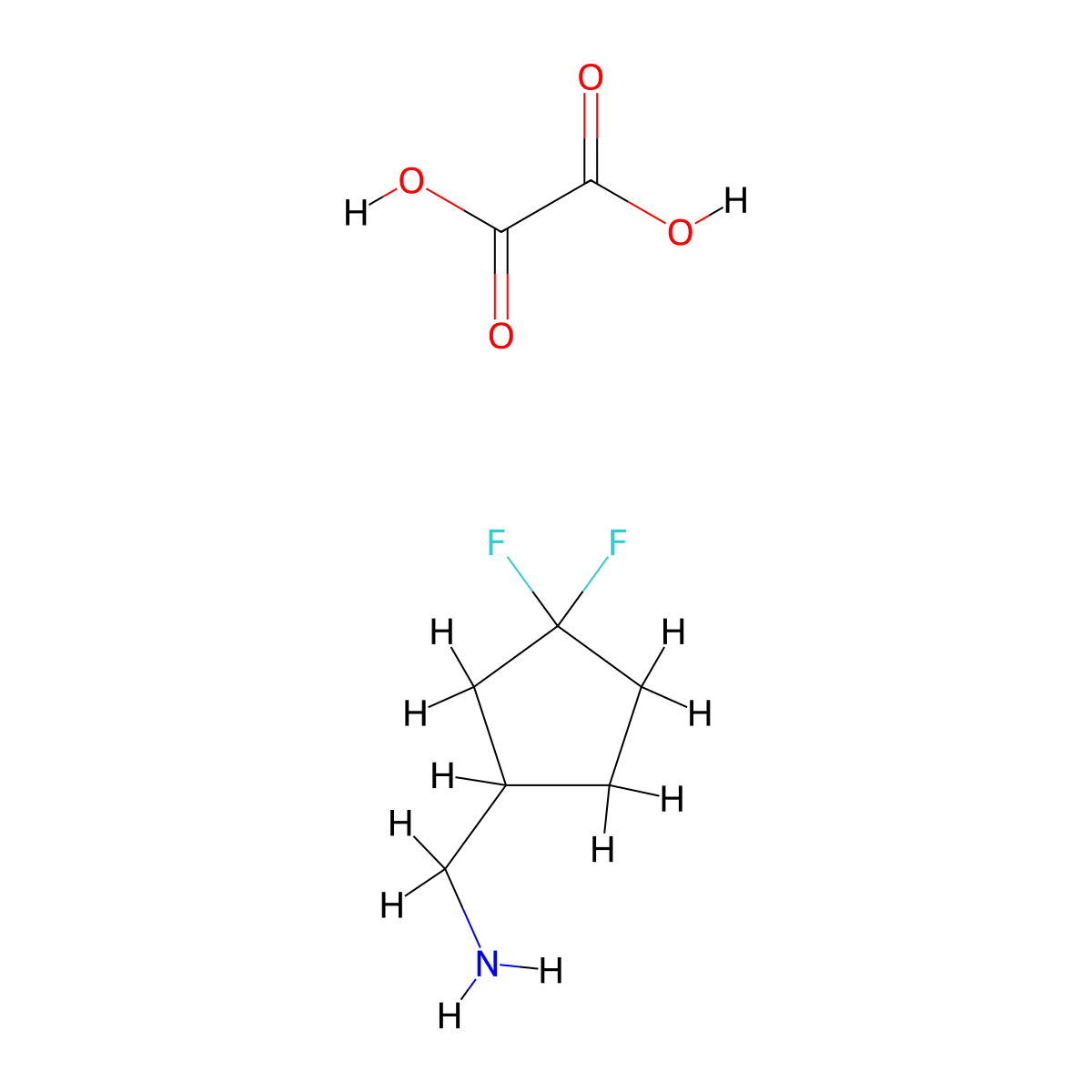 (3,3-Difluorocyclopentyl)methanamine oxalate molecular structure, CAS 1807542-96-6