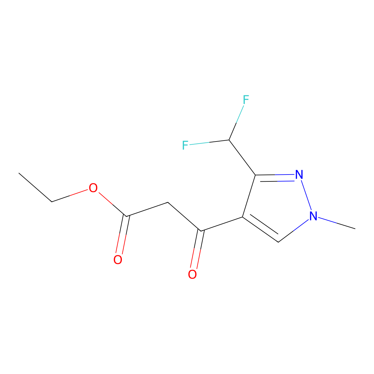 Ethyl 3-(3-(difluoromethyl)-1-methyl-1H-pyrazol-4-yl)-3-oxopropanoate molecular structure, CAS 1807546-68-4