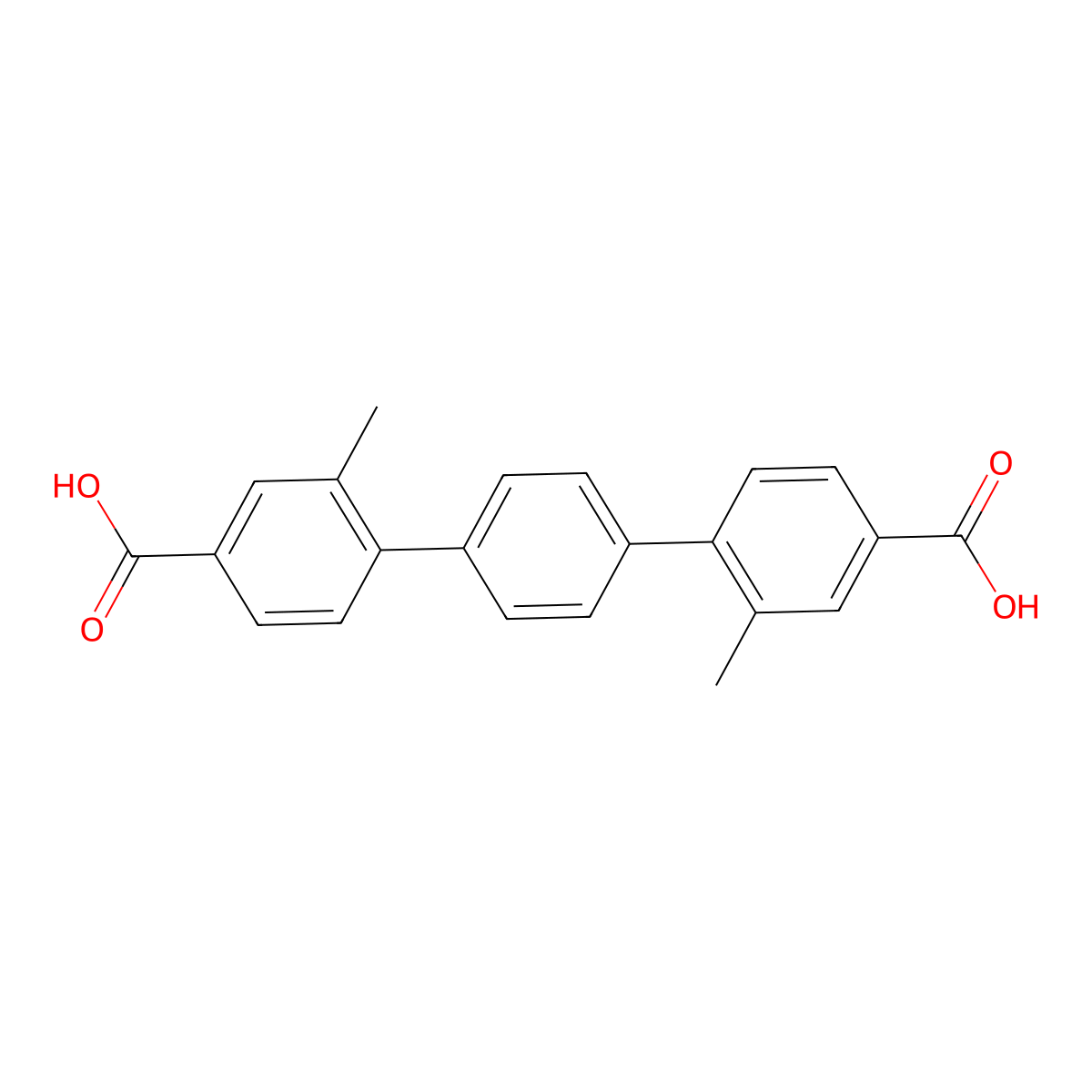 2,2''-Dimethyl-[1,1':4',1''-terphenyl]-4,4''-dicarboxylic acid molecular structure, CAS 1807547-39-2