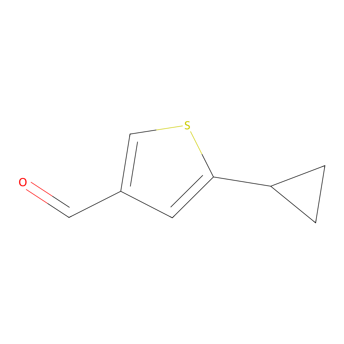 5-Cyclopropylthiophene-3-carbaldehyde molecular structure, CAS 1807551-76-3