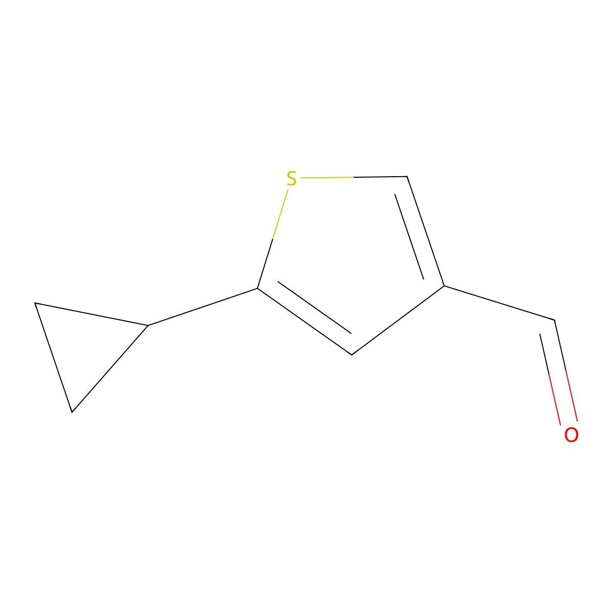 5-Cyclopropylthiophene-3-carbaldehyde molecular structure, CAS 1807551-76-3