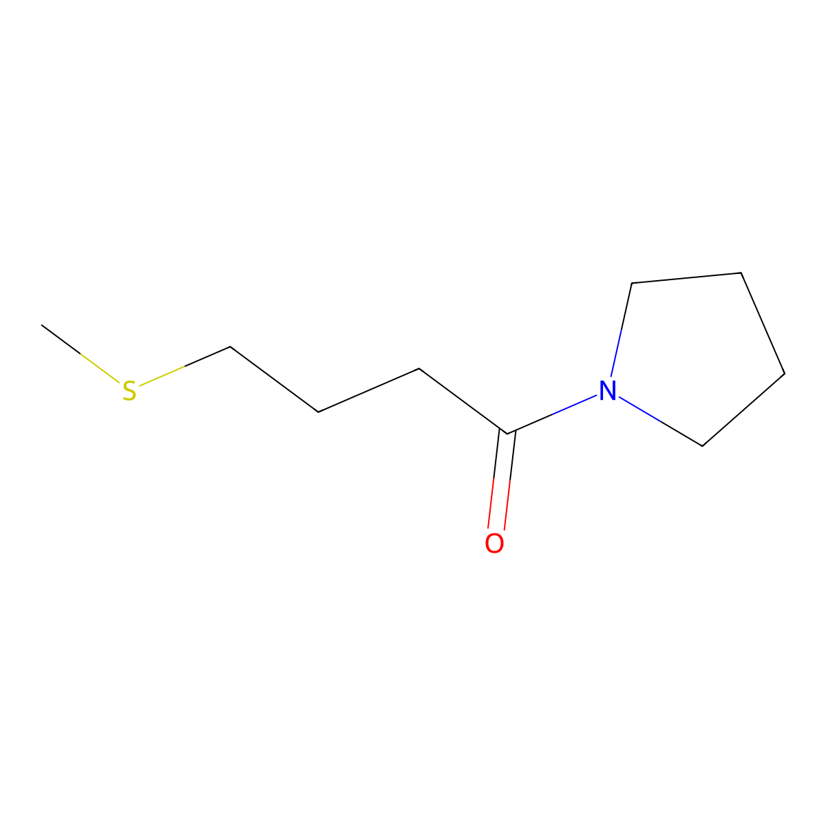 4-(Methylsulfanyl)-1-(pyrrolidin-1-yl)butan-1-one molecular structure, CAS 1807555-56-1