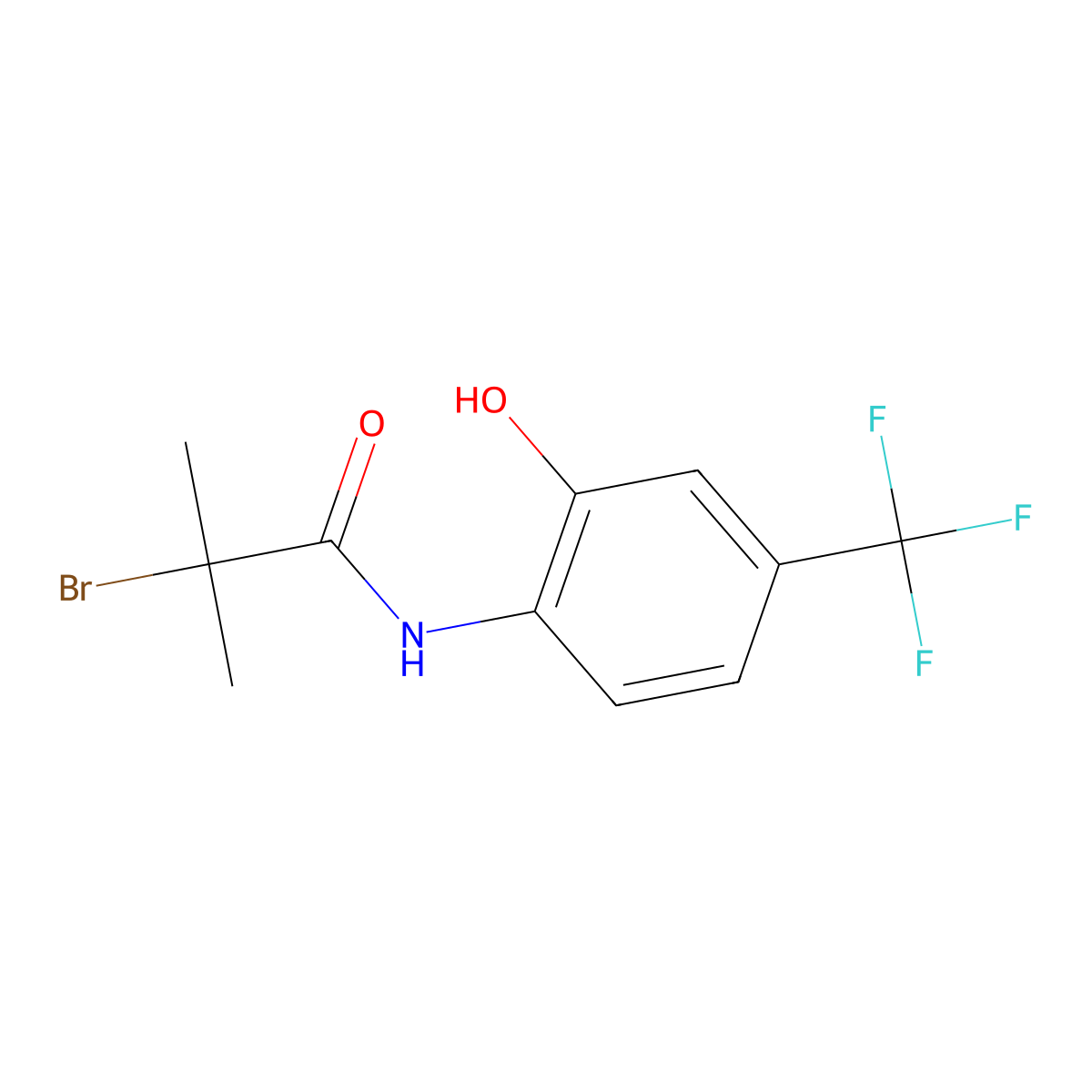 2-bromo-N-[2-hydroxy-4-(trifluoromethyl)phenyl]-2-methylpropanamide molecular structure, CAS 1807593-84-5