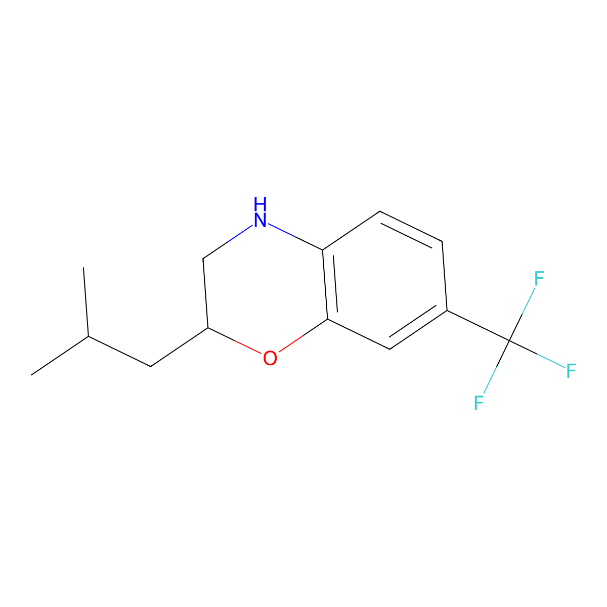 2-Isobutyl-7-(trifluoromethyl)-3,4-dihydro-2H-benzo[b][1,4]oxazine molecular structure, CAS 1807594-65-5
