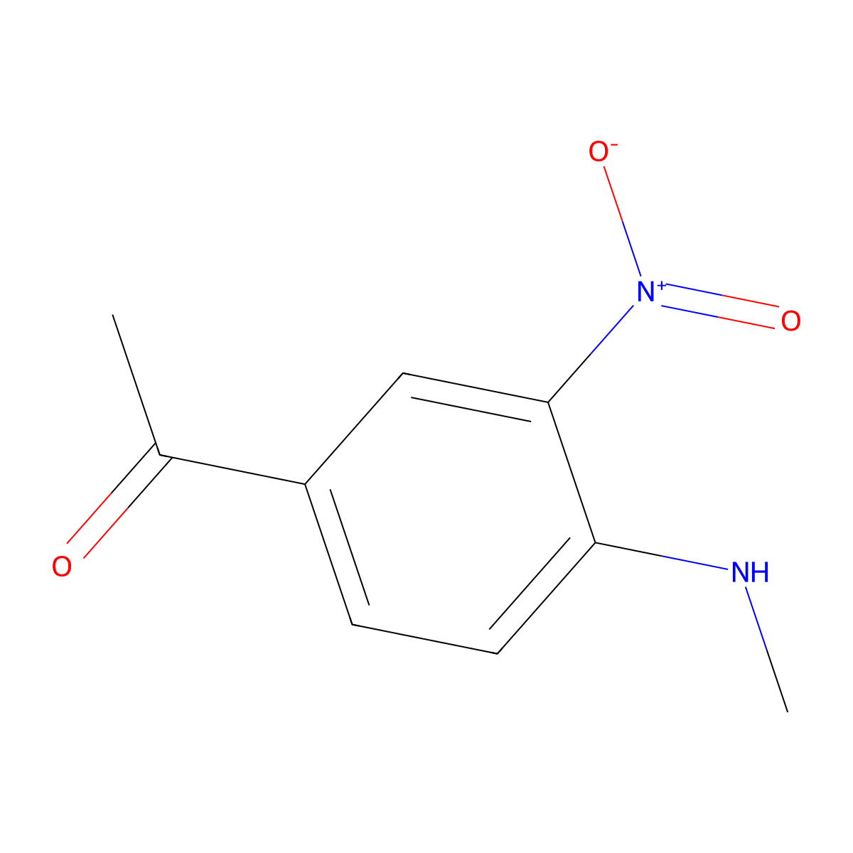 1-(4-(Methylamino)-3-nitrophenyl)ethanone molecular structure, CAS 18076-17-0