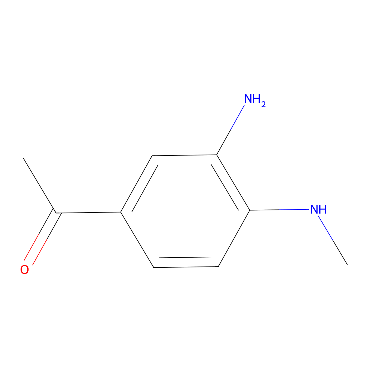 1-(3-Amino-4-(methylamino)phenyl)ethanone molecular structure, CAS 18076-19-2