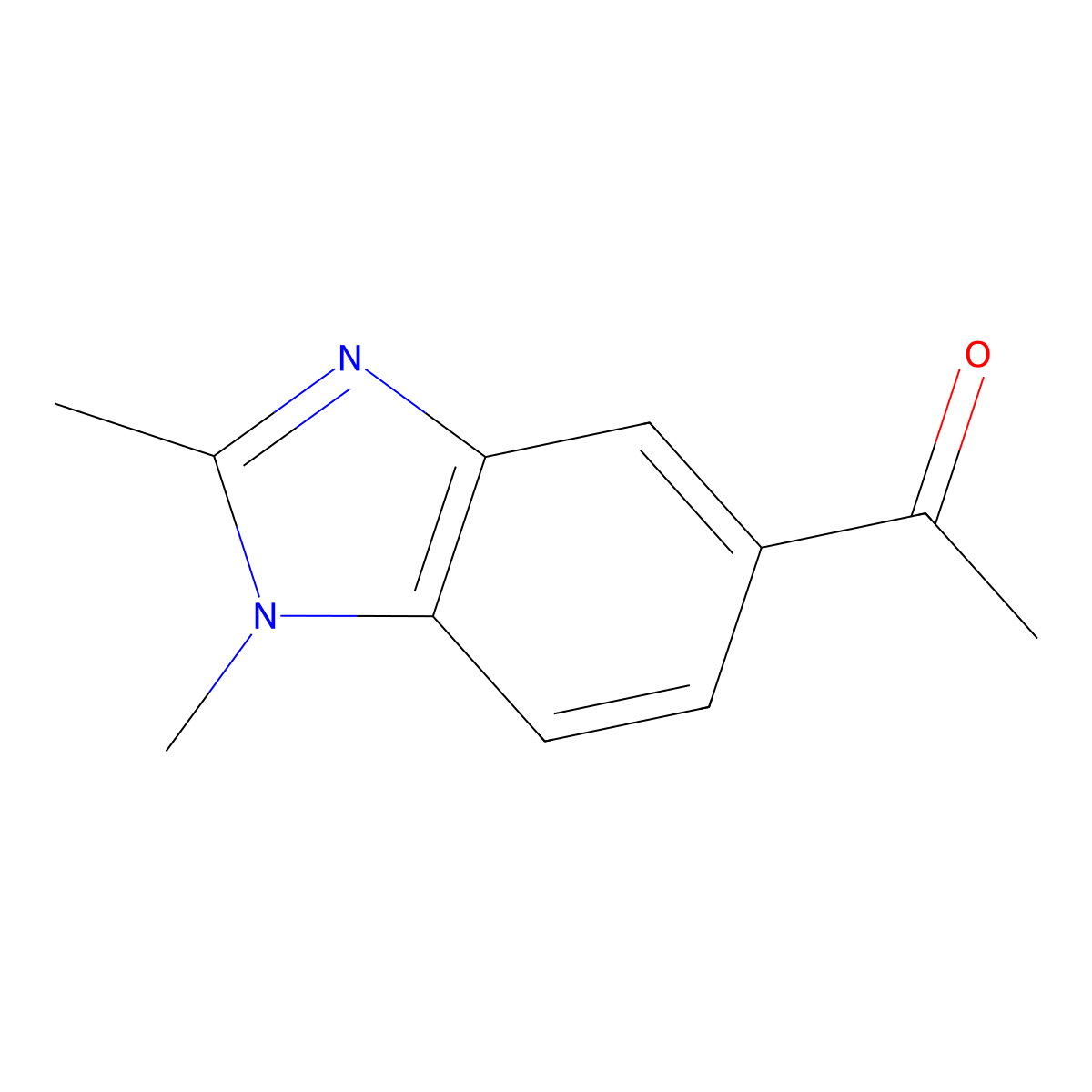 1-(1,2-Dimethyl-1H-benzo[d]imidazol-5-yl)ethanone molecular structure, CAS 18076-20-5