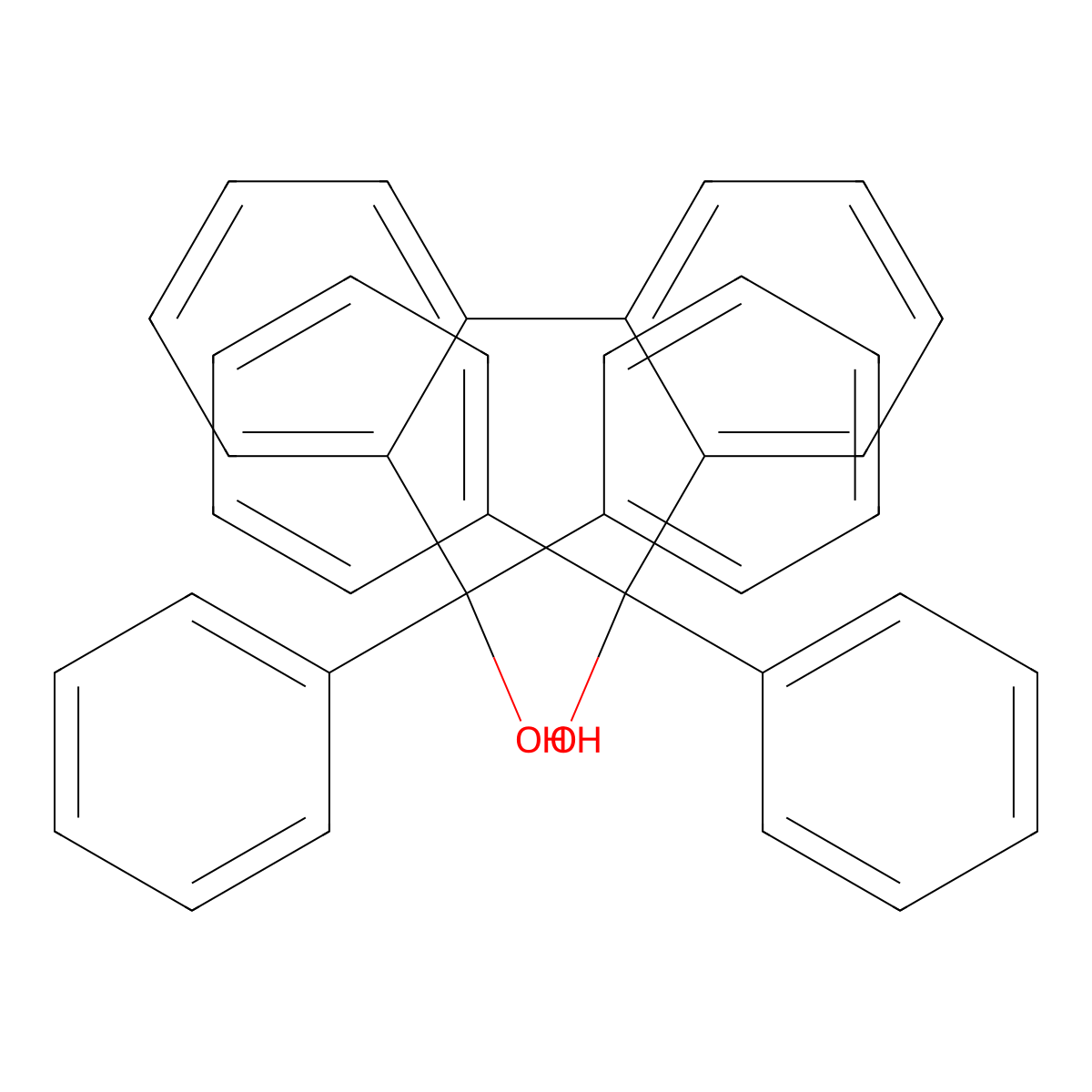 [1,1'-Biphenyl]-2,2'-dimethanol, alpha2,alpha2,alpha2',alpha2'-tetraphenyl- molecular structure, CAS 18076-62-5