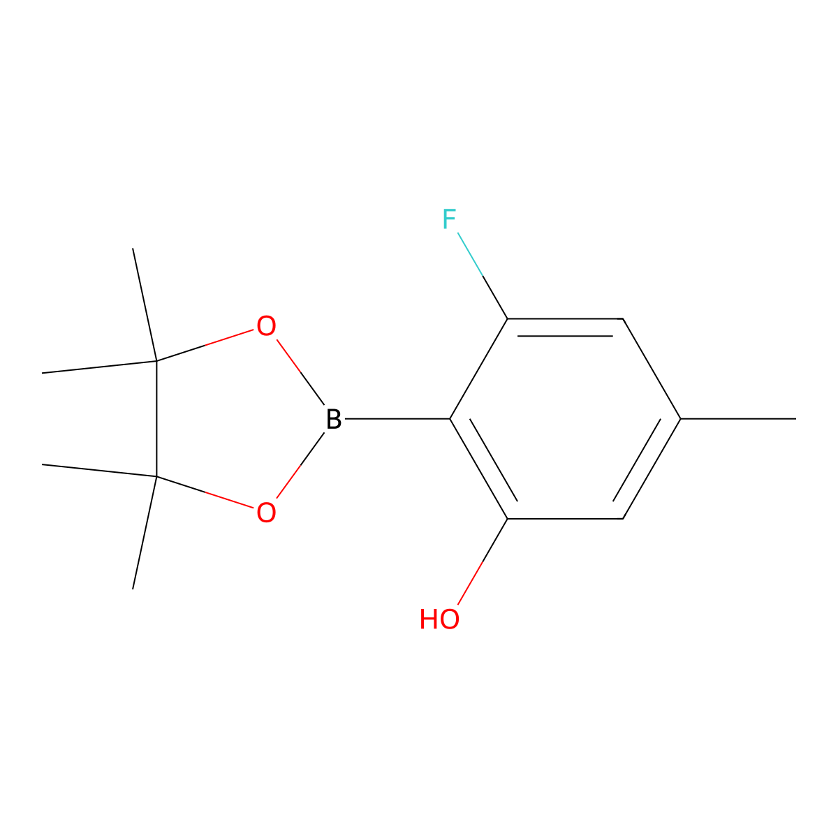 2-Fluoro-6-hydroxy-4-methylphenylboronic acid pinacol ester molecular structure, CAS 1807622-74-7