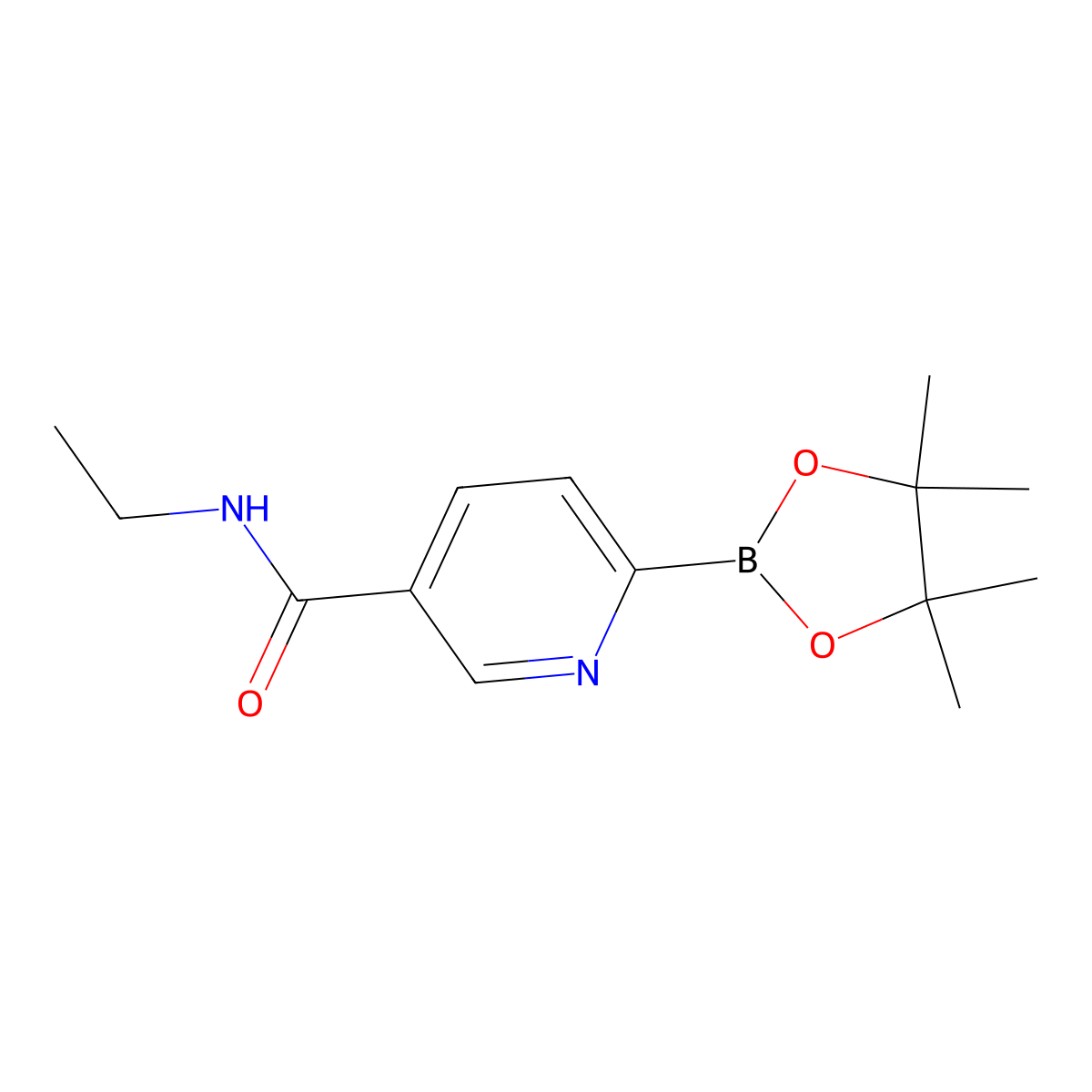 N-Ethyl-6-(tetramethyl-1,3,2-dioxaborolan-2-yl)pyridine-3-carboxamide molecular structure, CAS 1807629-65-7