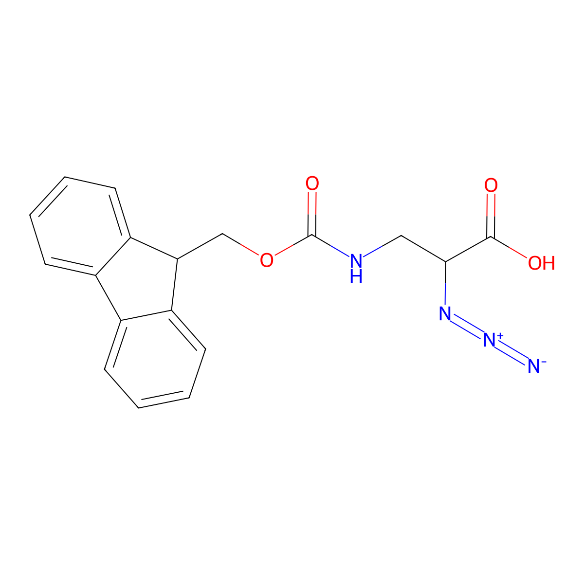 N3-D-Dap(Fmoc)-OH molecular structure, CAS 1807631-13-5
