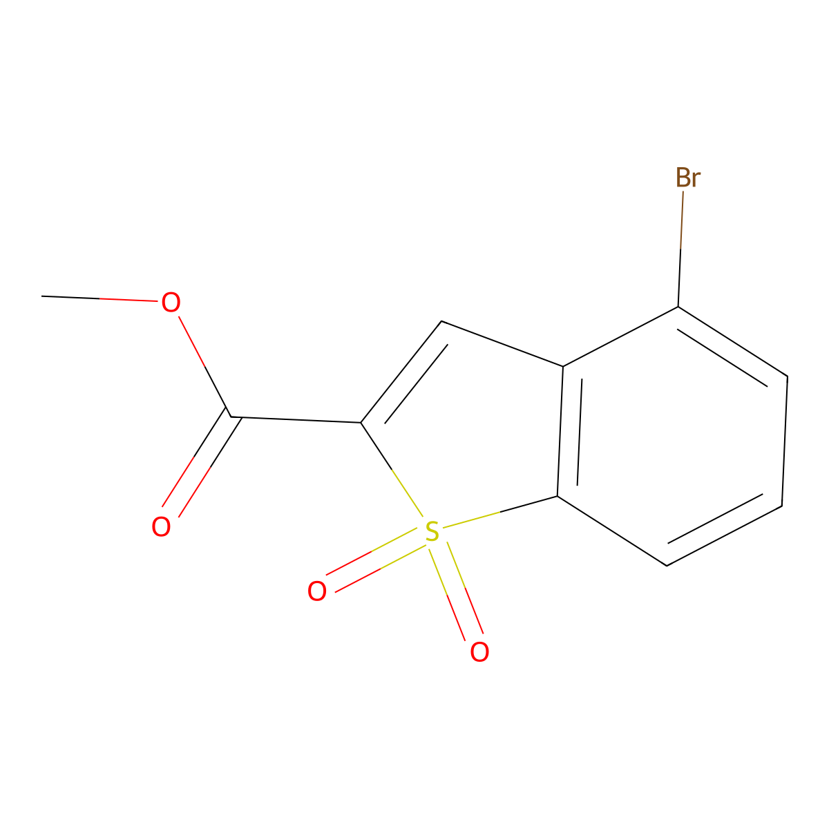Benzo[b]thiophene-2-carboxylic acid, 4-bromo-, methyl ester, 1,1-dioxide molecular structure, CAS 1807639-35-5
