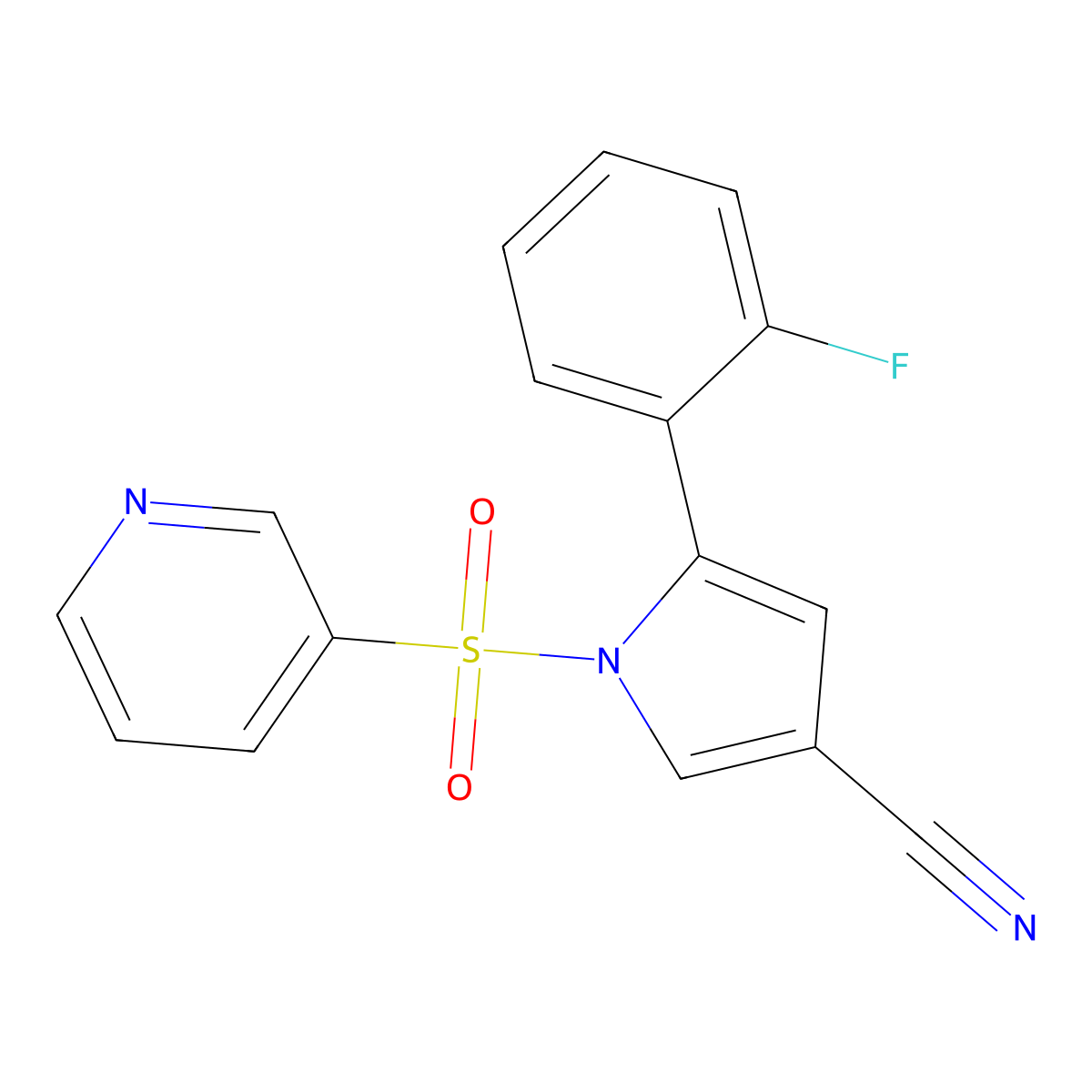 5-(2-Fluorophenyl)-1-(pyridin-3-ylsulfonyl)-1H-pyrrole-3-carbonitrile molecular structure, CAS 1807642-39-2