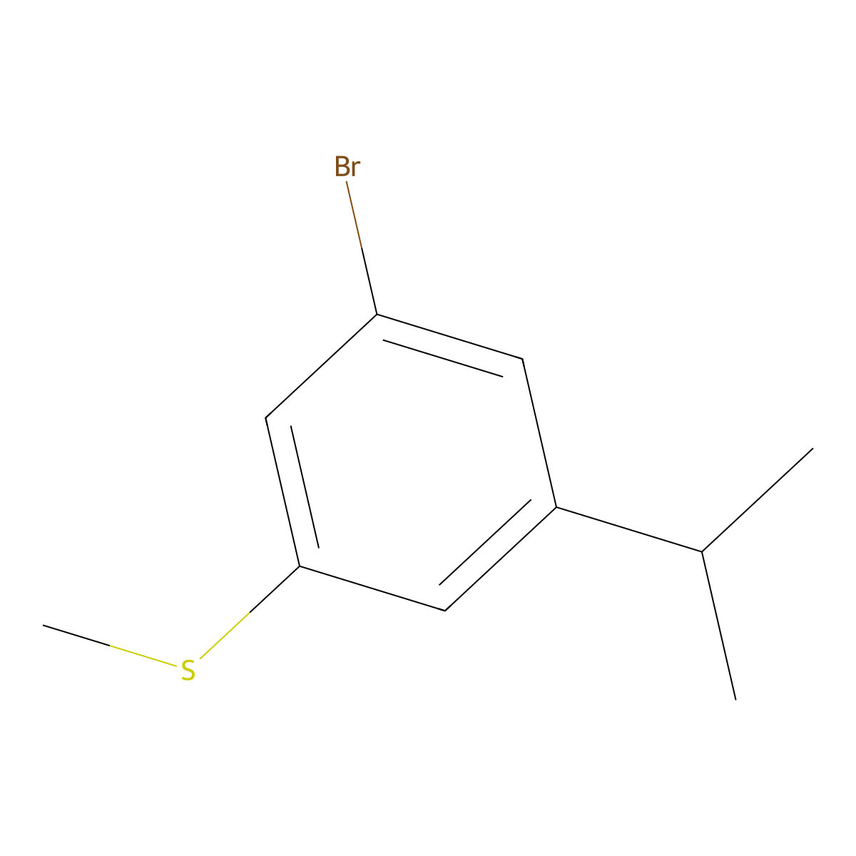 (3-Bromo-5-isopropylphenyl)(methyl)sulfane molecular structure, CAS 1807646-38-3