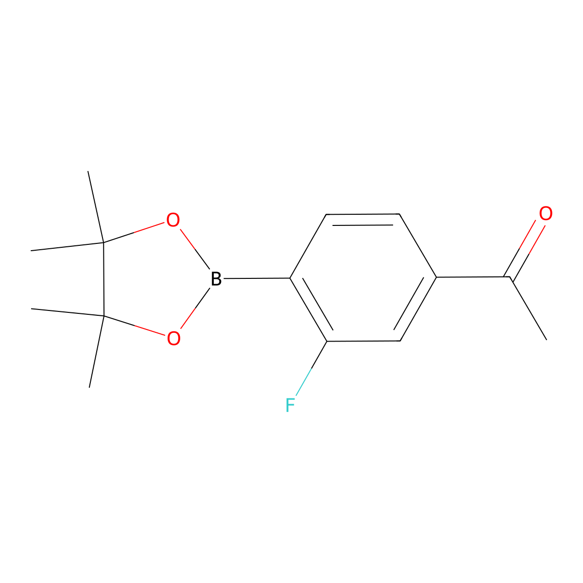 1-[3-Fluoro-4-(4,4,5,5-tetramethyl-1,3,2-dioxaborolan-2-yl)phenyl]ethan-1-one molecular structure, CAS 1807685-51-3