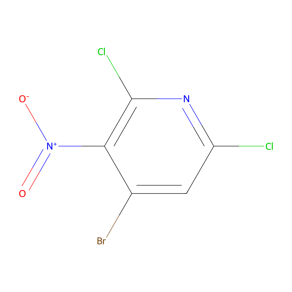 4-Bromo-2,6-dichloro-3-nitropyridine molecular structure, CAS 1807697-58-0