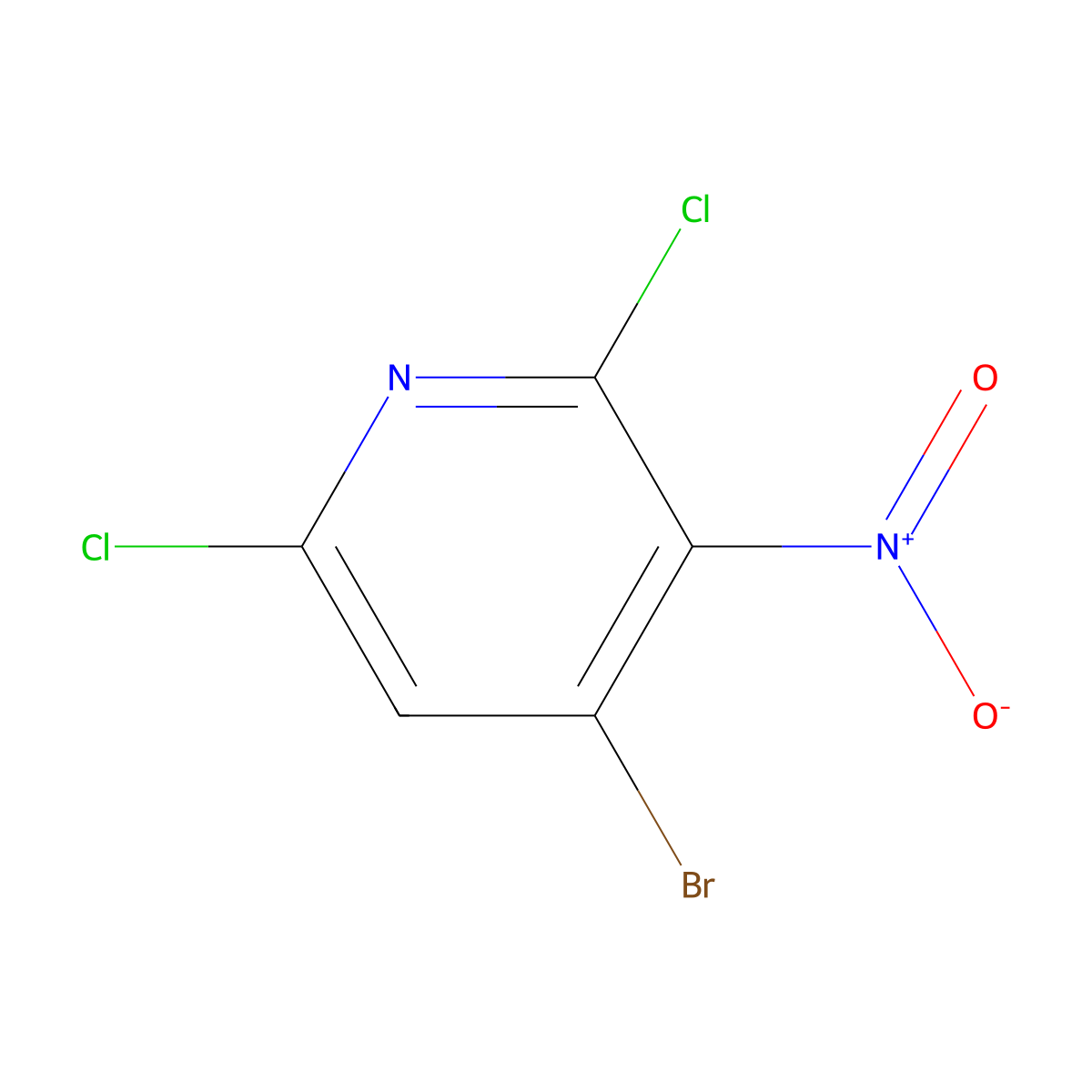 4-Bromo-2,6-dichloro-3-nitropyridine molecular structure, CAS 1807697-58-0