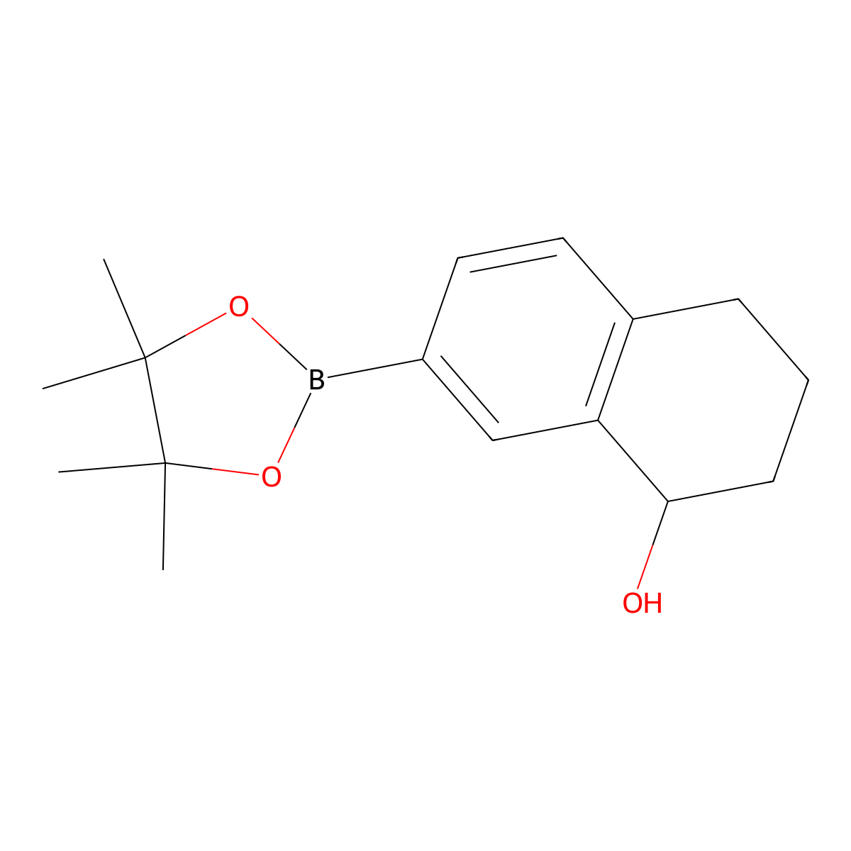 7-(4,4,5,5-Tetramethyl-1,3,2-dioxaborolan-2-yl)-1,2,3,4-tetrahydronaphthalen-1-ol molecular structure, CAS 1807699-13-3