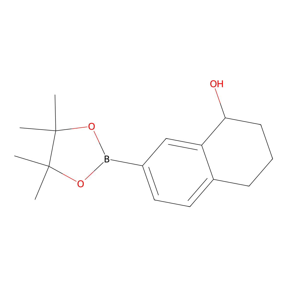 7-(4,4,5,5-Tetramethyl-1,3,2-dioxaborolan-2-yl)-1,2,3,4-tetrahydronaphthalen-1-ol molecular structure, CAS 1807699-13-3