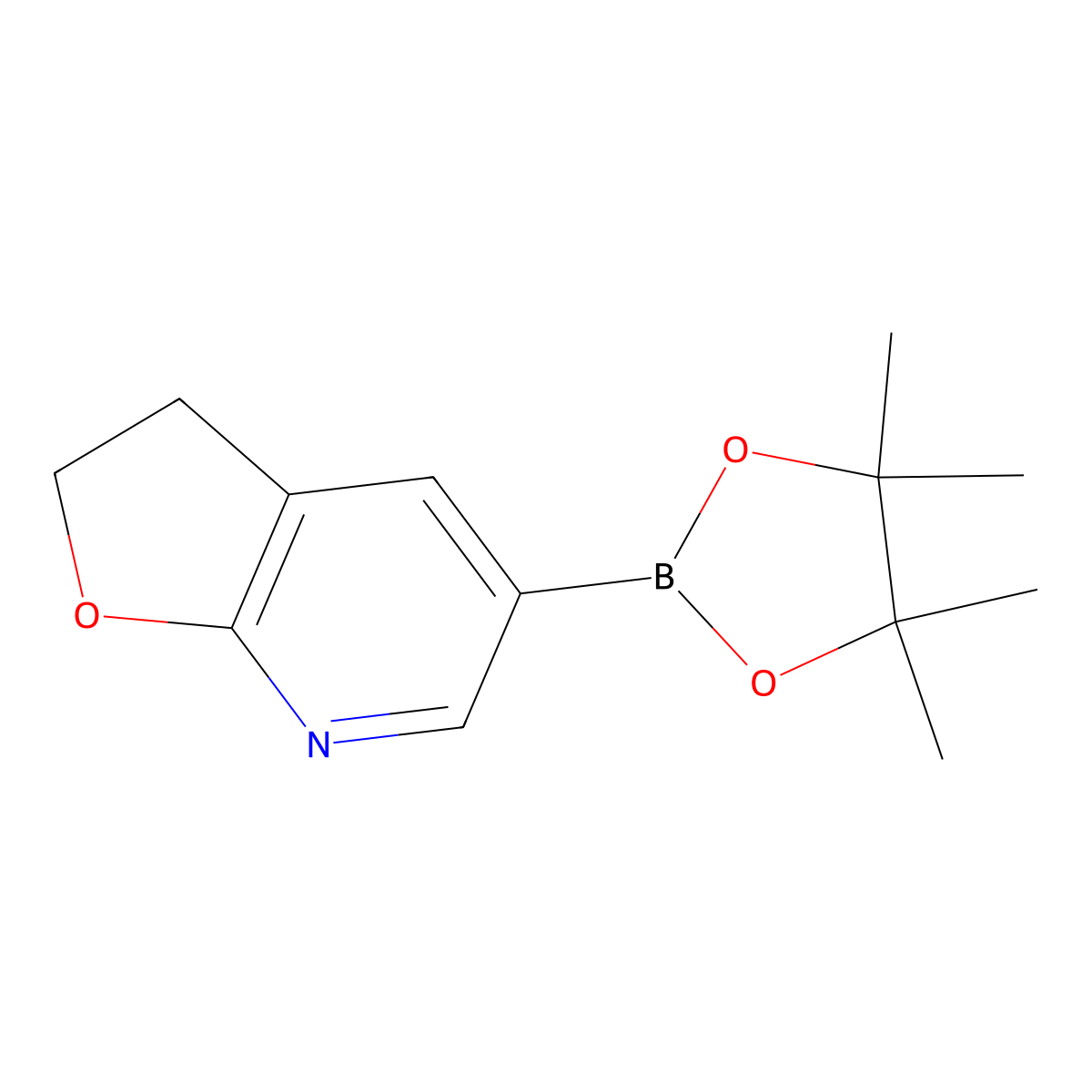 5-(4,4,5,5-tetramethyl-1,3,2-dioxaborolan-2-yl)-2H,3H-furo[2,3-b]pyridine molecular structure, CAS 1807699-61-1