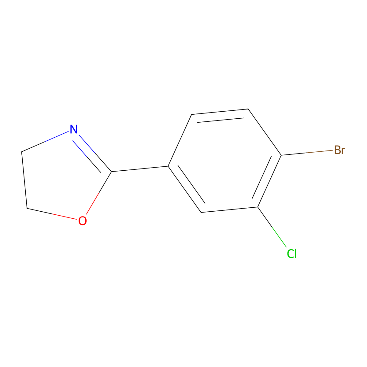 2-(3-Chloro-4-bromo-phenyl)-4,5-dihydro-oxazole molecular structure, CAS 1807700-27-1