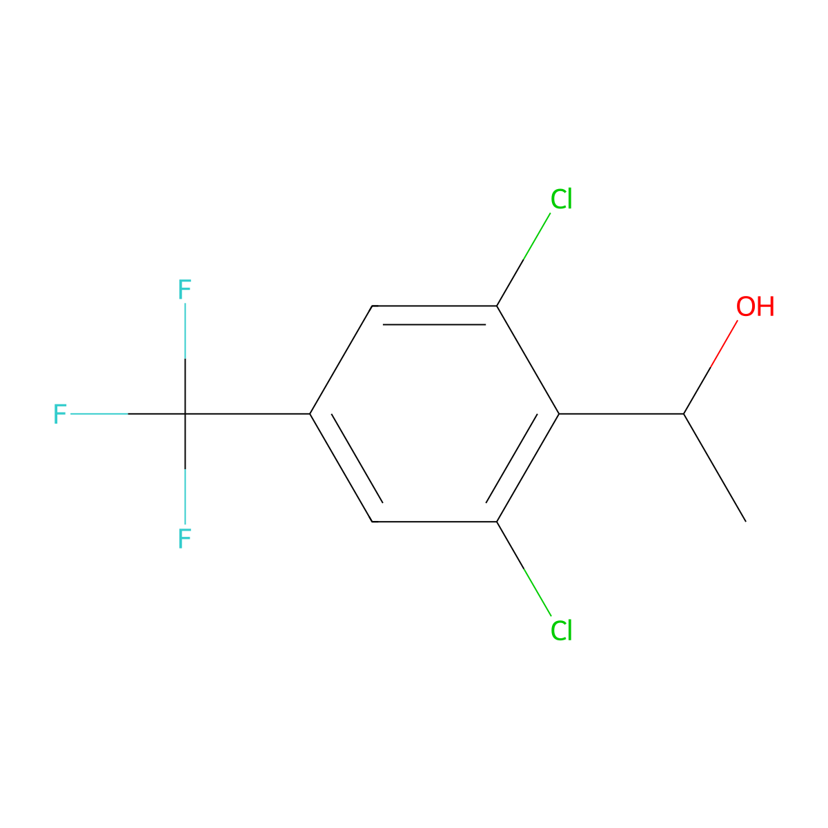 1-(2,6-Dichloro-4-(trifluoromethyl)phenyl)ethanol molecular structure, CAS 1807724-51-1
