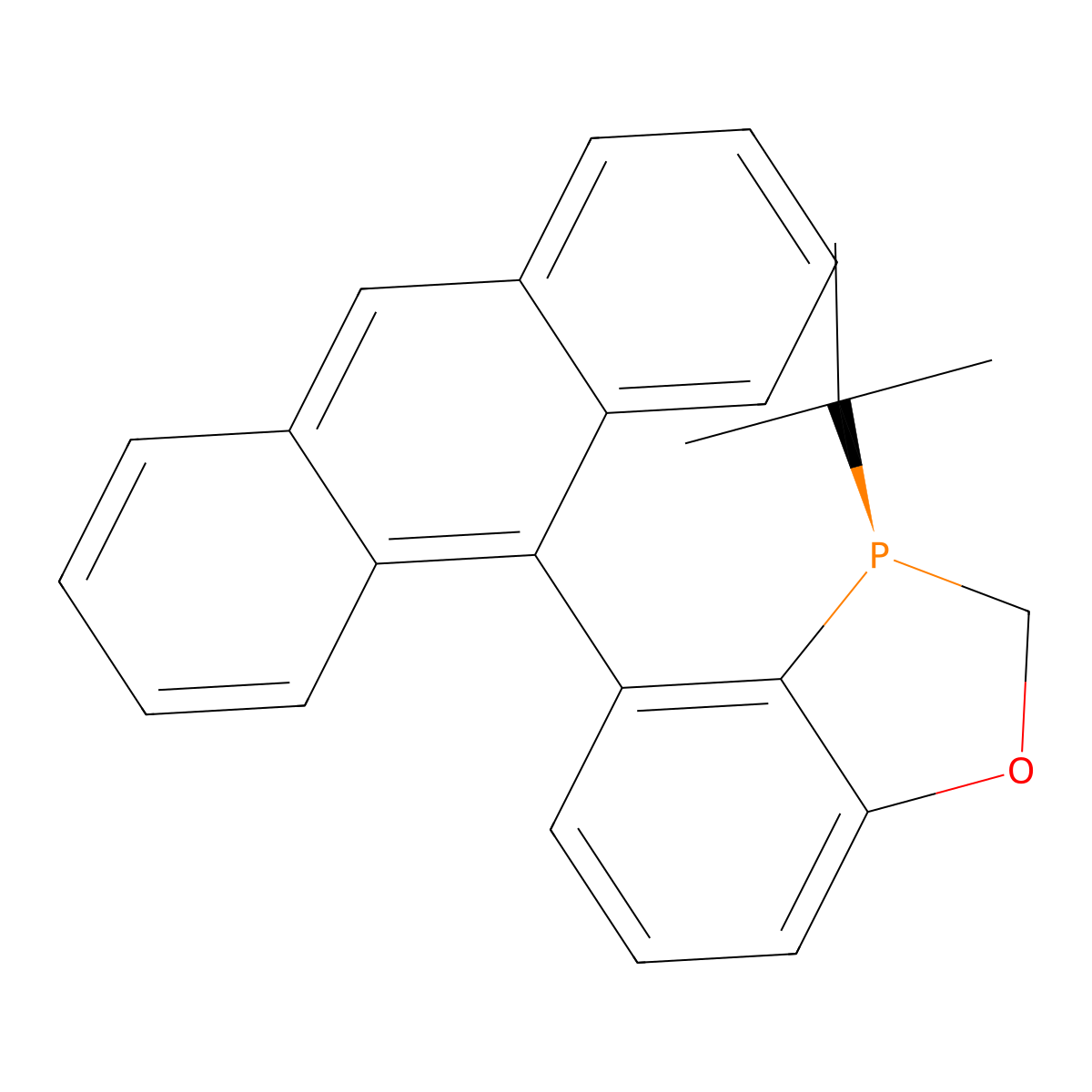 (S)-4-(Anthracen-9-yl)-3-(tert-butyl)-2,3-dihydrobenzo[d][1,3]oxaphosphole , (S)-AntPhos molecular structure, CAS 1807740-34-6