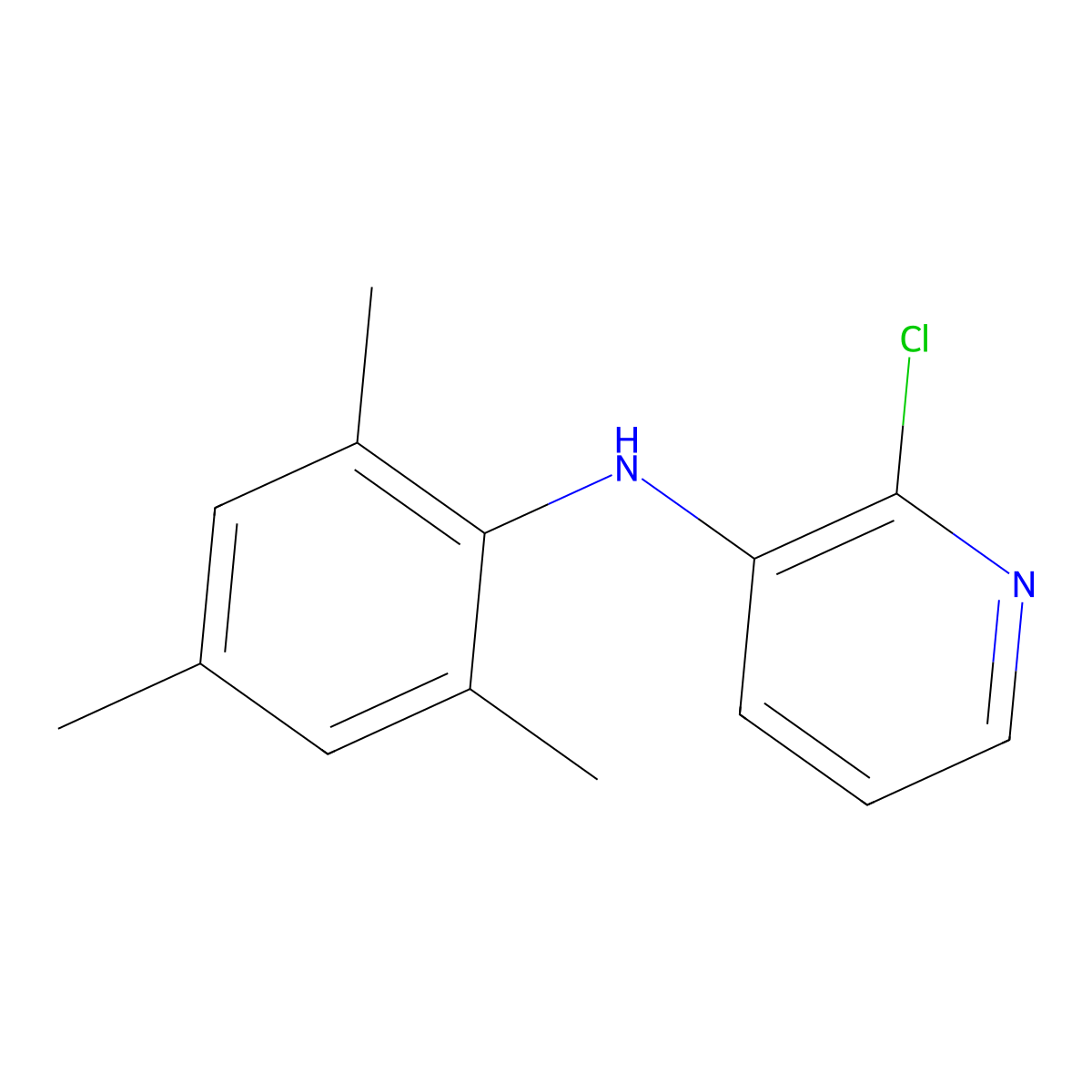 2-chloro-N-(2,4,6-trimethylphenyl)pyridin-3-amine molecular structure, CAS 1807752-95-9