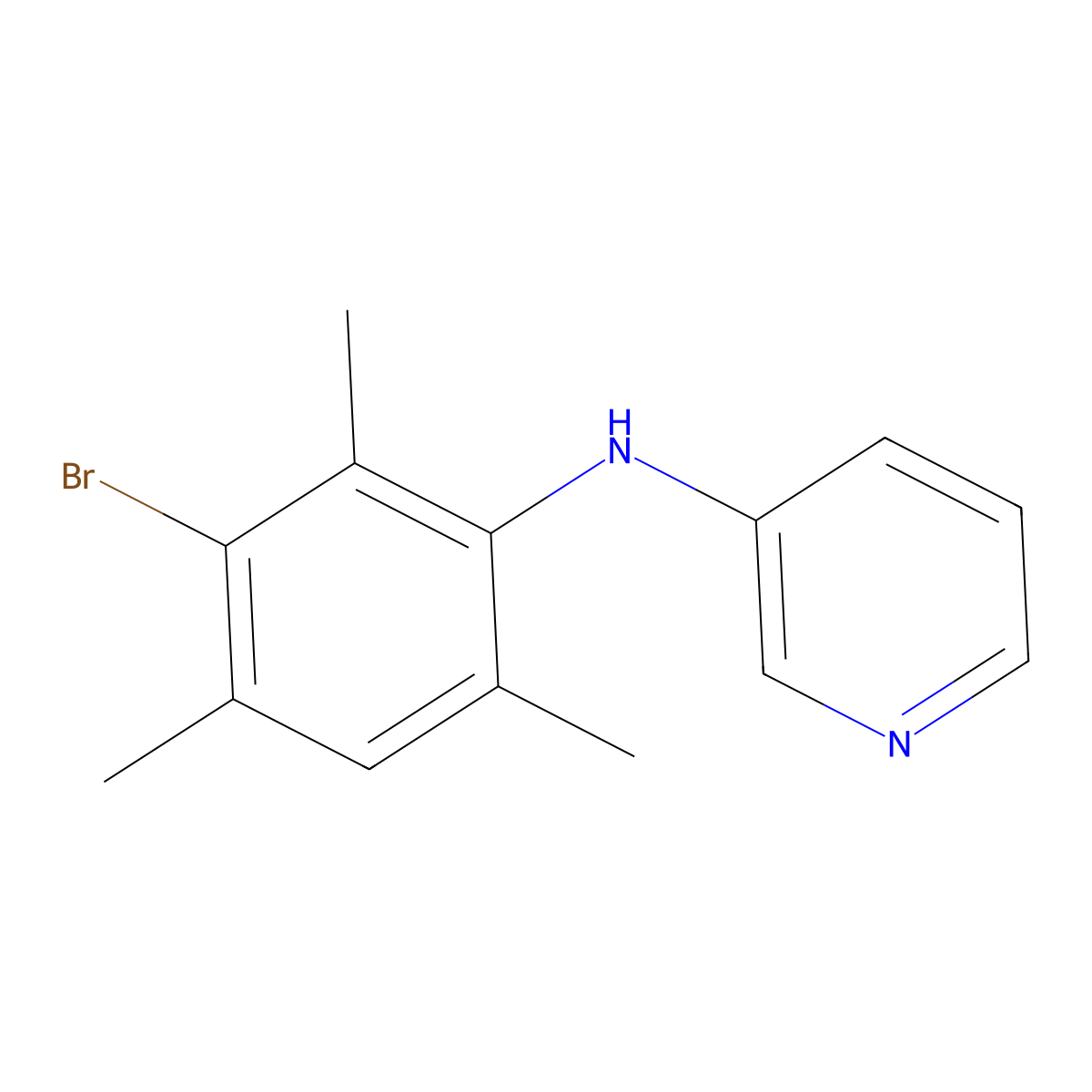 N-(3-Bromo-2,4,6-trimethylphenyl)pyridin-3-amine molecular structure, CAS 1807753-05-4