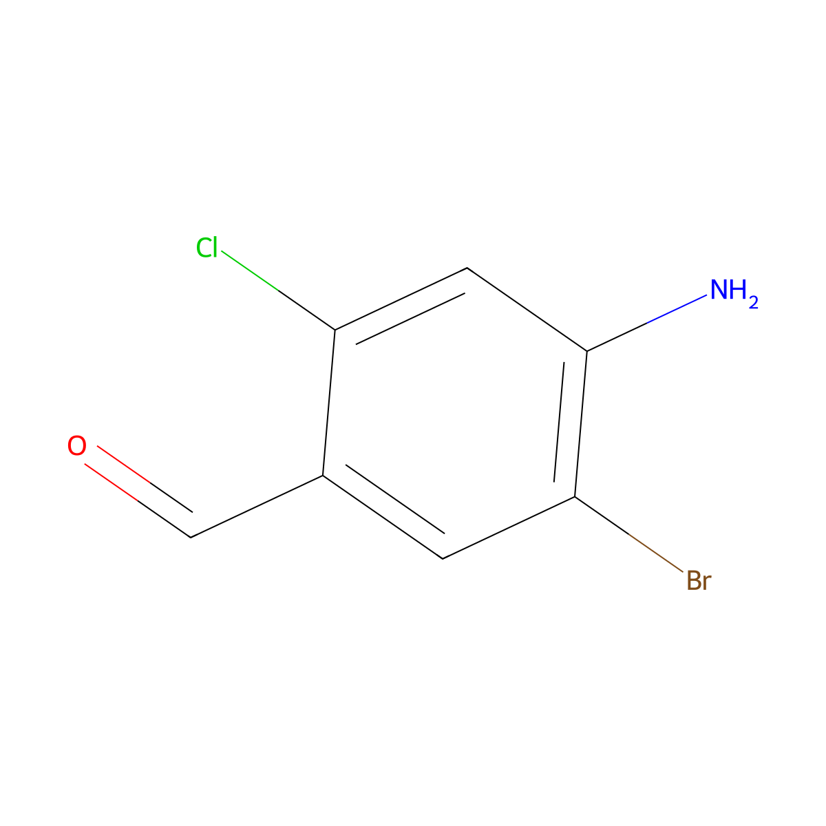 4-Amino-5-bromo-2-chloro-benzaldehyde molecular structure, CAS 1807757-02-3