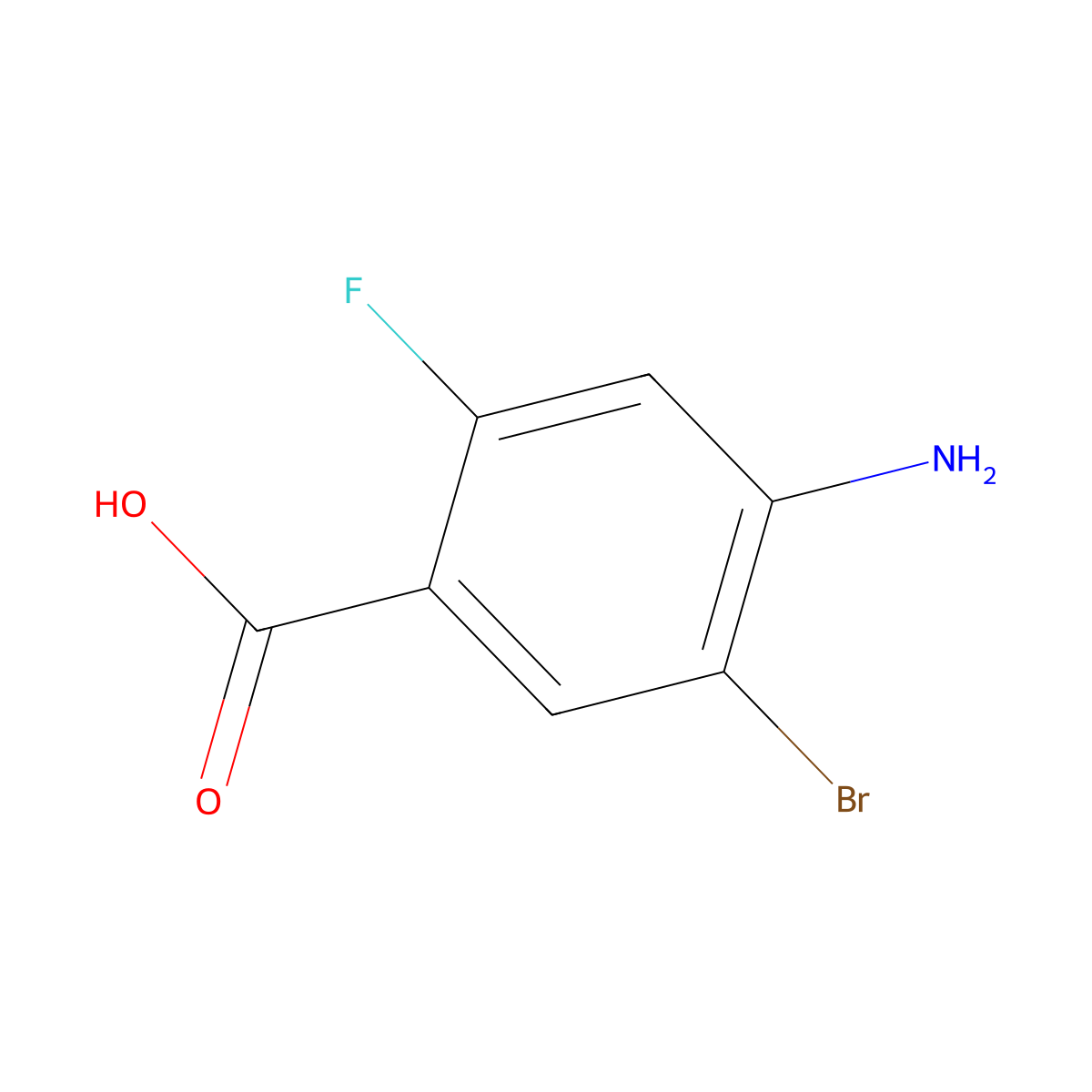 4-Amino-5-bromo-2-fluorobenzoic acid molecular structure, CAS 1807757-07-8