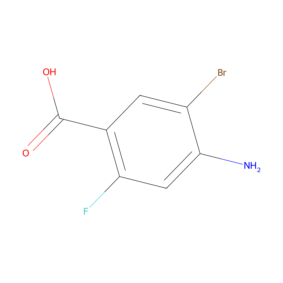 4-Amino-5-bromo-2-fluorobenzoic acid molecular structure, CAS 1807757-07-8
