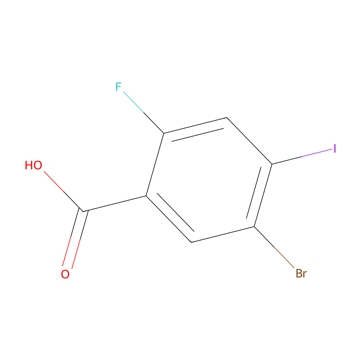 5-Bromo-2-fluoro-4-iodobenzoic acid molecular structure, CAS 1807757-08-9