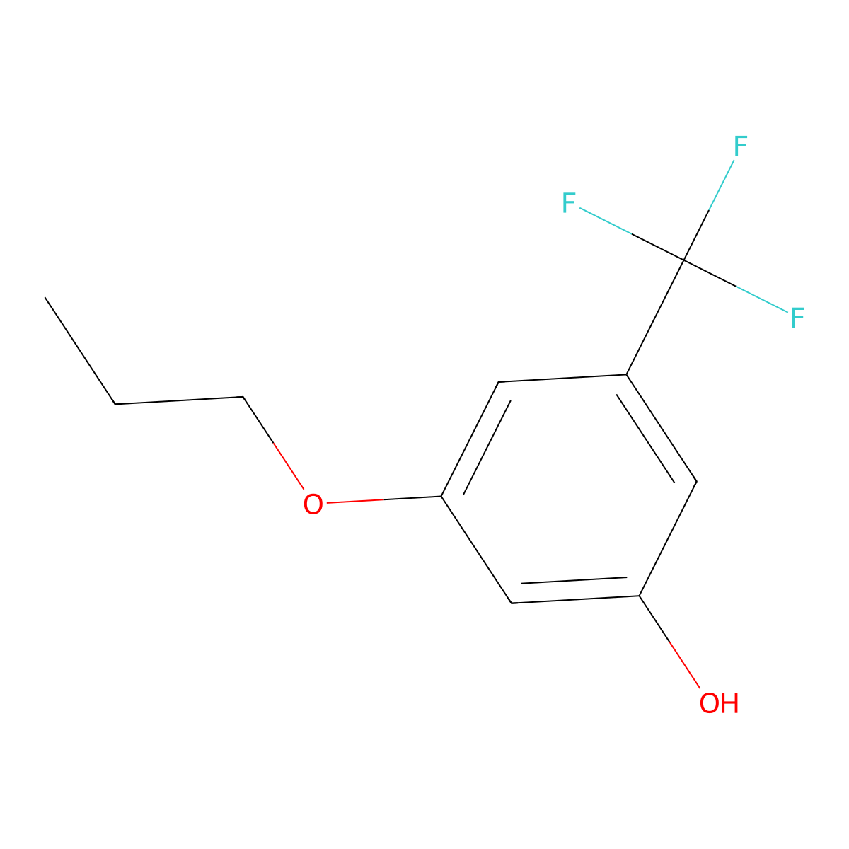 3-Propoxy-5-(trifluoromethyl)phenol molecular structure, CAS 1807772-31-1