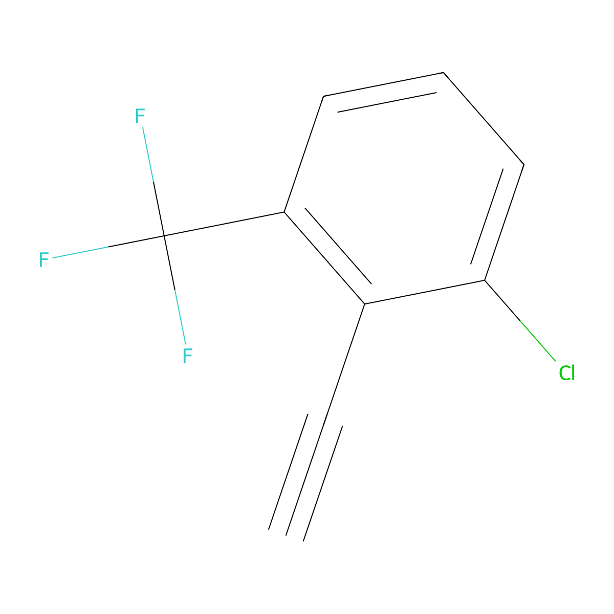 1-Chloro-2-ethynyl-3-(trifluoromethyl)benzene molecular structure, CAS 1807792-37-5